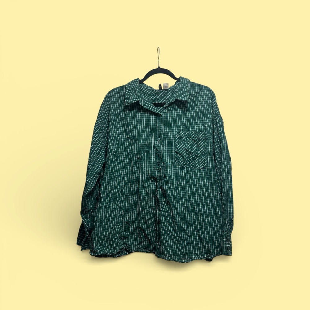 5/$25 Women’s Oversized Cotton Checkered Button Up Top
